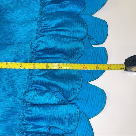 Vintage Betsey Johnson Blue Silk Blend Ruffle Tiered Dress Baby Doll - Picture 8 of 17